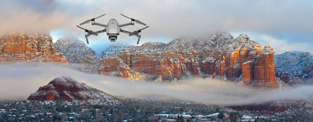 Sedona drone during winter